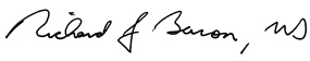 signature of Richard J. Baron, MD